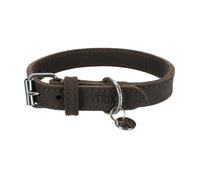 Trixie Collar de Cuero Engrasado Rustic, M, Gris, 37-44 cm/25 mm