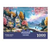 Rustic Cottage 1000 Pcs Ökopapier Puzzle Cottage by The Lake Lebendige Bilder Familienspiel Puzzles Für Erwachsene Und Kinder 52x38cm/1000pcs