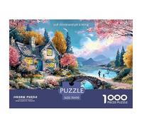 Rustic Cottage 1000 Pcs Stabiler Karton Puzzle Cottage by The Lake Lebendige Bilder Kreatives Spiel Puzzles Als Geburtstagsgeschenke 70x50cm/1000pcs