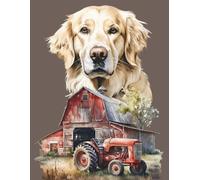 Rustic Country Life Golden Retriever Notebook #1: 8 1/2 x 11 120 Page College Ruled Composition