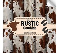 Rustic Cowhide Scrapbook Paper: 20 Double Sided Sheets, Cow Print for Crafting, DIY Projects, Origami, Scrapbooking, & More