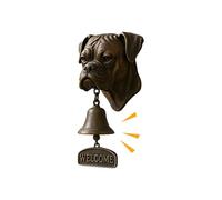 Rustic Dinner Bell, Outdoor Entry Bells, Vintage Doorbell, Dog Head Design, Cast Iron Decorative Alert Chime with Loud Clear Sound for Home, Garden, Porch, Barn, Cottage, 7.99x4.92 Inches