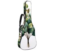 Rustic Garden - Funda impermeable para guitarra acústica, diseño de flores silvestres y mariposas, acolchado de 1 cm de grosor, impermeable, con correa de hombro ajustable doble para guitarra de 40 a