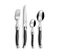 LOU LAGUIOLE RUSTIC - Set 24 Cubiertos Inox Mango Negro