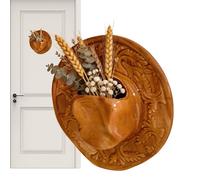 Rustic Hat Vase, Ceramic Cowboy Planter, Decorative Fixture with, Indoor Accessory with Creative Build, 7.09x6.30 Inch Household Decor, Compact Utility for Bedroom Bathroom Cafe Bar