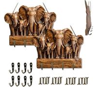 Rustic Highland Cow Wooden Family Key Holder Hanging Ornament with 4 Hooks,Three Adorable Wood Calf Decor Key Hooks,Wall Decorative Rack for Entryway Hallway Farmhouse (2 * Cows)