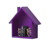 Rustic House Shaped Shelf - Wooden Wall Storage Decor, Small Decorative Display Organizer Unit, Solid Wood Craft Storage Rack Design, Multi Functional Wall Mounted Display Storages Organizer System
