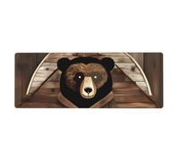 Rustic Lodge Bear - Alfombrilla extragrande para teclado y mouse, 12 x 31.5 pulgadas, satisface las necesidades de oficina, juegos y estudio, creando una experiencia de escritorio cómoda y eficiente.