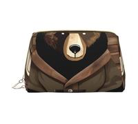 Rustic Lodge Bear - Bolsa de cosméticos portátil, bolsa de cosméticos de viaje, unisex, cierre de cremallera, adecuada para uso diario, White, Talla única