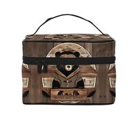 Rustic Lodge Bear - Bolsa de maquillaje portátil de viaje (9 x 6.5 x 6.2 pulgadas), bolsa de maquillaje de gran capacidad para mujeres, bolsa de maquillaje grande para niñas