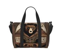 Rustic Lodge Bear - Bolsa de viaje impermeable para gimnasio, deportes, vacaciones