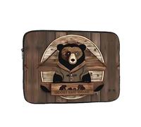 Rustic Lodge Bear - Funda unisex a prueba de golpes, hecha de tela Oxford de alta densidad, práctica apertura con cremallera