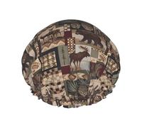 Rustic Lodge Bear - Gorro de ducha para hombre y mujer, reutilizable, doble capa, impermeable, duradero, transpirable
