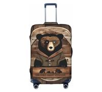 Rustic Lodge Bear Journey Escort, protección exquisita, funda de maleta altamente elástica, perfecta para maletas de 18 a 32 pulgadas, haciendo que viajar sea más cómodo, Blanco, M