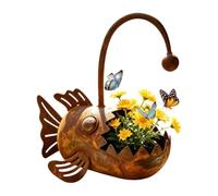 Rustic Metal Planter - Funny Fish Garden Decoration