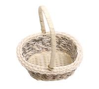 Rustic Mini Basket - Faux Rattan Weaving, Compact Decorative Pot | Small Handmade Wedding Organizer with Charming Texture, Aesthetic Flower Holder for Photography Props Home Nursery Table Arrangement