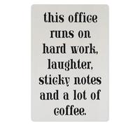 Rustic Office Decor Metal Tin Sign This Office Runs on Hard Work and Coffee Funny Sign for Workplace Home Bar (8 X 12 inch)