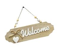 Rustic Porch Decor - Oval Timber Greeting Plate, Script Script Motif with Natural Wood Grain, Weatherproof Greeting Board, Ideal for Cafes and Apartment Building Hallways