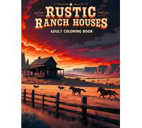 Rustic Ranch Houses Adult Coloring Book: 38 Country Scene Pages with Wooden Porches, Dirt Paths and Open Sky Views - For Fans of Farm Life Art, Western Style Drawing and Outdoor Illustration