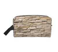Rustic Rocks - Bolsa de almacenamiento con impresión de pared de ladrillo, bolsas grandes de maquillaje de viaje, organizador portátil para artículos de tocador, accesorios