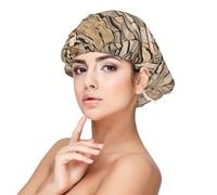 Rustic Rocks - Gorro de dormir con forro de satén para cabello rizado y trenzas, correa ajustable, para mujeres y hombres, color negro