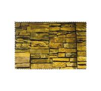 Rustic Rocks - Juego de 6 manteles individuales con impresión de ladrillo para mesa de comedor, resistentes al calor, fáciles de limpiar para uso diario