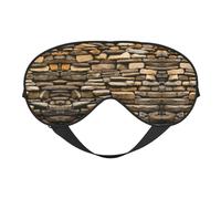 Rustic Rocks - Máscara de ojos de pared de ladrillo de doble cara, máscara de ojos con correa ajustable, cubierta de sombra para dormir, bloquea la luz