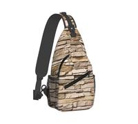 Rustic Rocks - Mochila cruzada con estampado de pared de ladrillo, bandolera, para senderismo, viajes, entrenamiento, diagonal