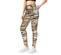 Rustic Rocks - Pantalones de yoga holgados con estampado de pared de ladrillo para mujer, leggings de descanso de longitud completa, Negro, XXL