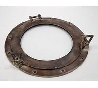 Rustic Ship's Porthole Window 15" Maritime Decoration Al 486111F