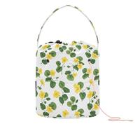 Rustic Spring Chic - Bolsa organizadora de ganchillo, color verde, amarillo y blanco, con agujeros para almacenamiento de agujas, kit de tejer