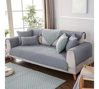 Rustic Style Cotton Couch Cover Solid Color Sofa Cover Soft Thickened Sectional Couch Cover for 3 2 4 Cushion Washable Non Slip Sofa Slipcover Furniture Protector,Gray,70 * 90cm/27.6 * 35.4in(1,90*240
