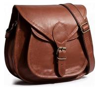 RUSTIC TOWN Bolso bandolera de cuero vintage para mujer | Piel de cabra de grano completo, bolsa bohemia para teléfono y artículos esenciales de viaje, correa ajustable