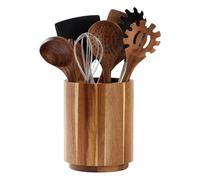 Rustic Utensil Holder - 7,1 pulgadas Wooden Utensil Organizer, Large Rotating Cutlery Rack for Forks, Knives, Spoons, Ideal para barbacoa, Daily Use, Dining, Pantry, Gabinete, Home, Outdoor, Picnic