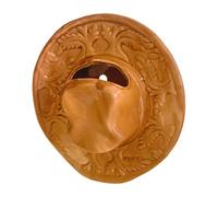 Rustic Wall Vase, Ceramic Cowboy Hat Planter Pot, 7.09x6.30 Inch Hanging Flower Holder with Artistic Wall Mount, Ceramic Decor Piece, Vase with Vintage Country Style, Home Accent for Bedroom Kitchen