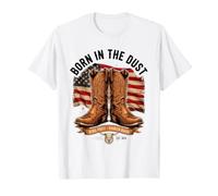 Rustic Western Cowboy Boots Patriotic Rodeo Heritage Camiseta