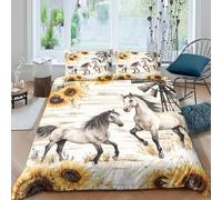 Rustic Western Funda Edredon Microfibra Juego de Ropa de Cama de 2 Piezas Impresión 3D Cierre de Rustic del Oeste Funda de Edredón Funda de Almohada a Juego for Adultos Single（135x200cm）