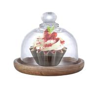 Rustic Wood Cake Stand - Round Dessert Pedestal for Cakes Cupcakes Pastries | Handmade Wooden Serving Display for Parties, Weddings, and Home Baking with Durable Solid 4.13 x 3.74 x 3.15 in