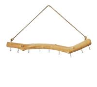 Rustic Wood Hanging Branch, Natural Driftwood Wall Decor, Wooden Jewelry Organizer Hanger with Hooks, Multi Purpose Storage Rack for Hats Scarves Headphones Keys Boho Home Wall Decoration Use