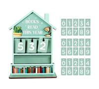 Rustic Wooden Book Counter - Manual Read Tracker Home Display, Decorative Reading Progress Sign Delivering Charming Bookshelf Organization | Desktop Accent Supporting Everyday Reading Goals