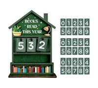 Rustic Wooden Book Counter - Manual Read Tracker Home Display, Decorative Reading Progress Sign Delivering Charming Bookshelf Organization | Desktop Accent Supporting Everyday Reading Goals