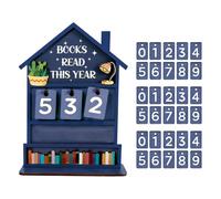 Rustic Wooden Book Counter - Manual Read Tracker Home Display, Decorative Reading Progress Sign Delivering Charming Bookshelf Organization | Desktop Accent Supporting Everyday Reading Goals