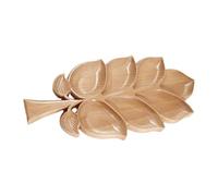 Rustic Wooden Leaf Tray Seven Section Decorative Snack Serving Bowl