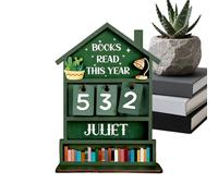 Rustic Wooden Manual Read Tracker Home Display | Reading Sign Bookshelf Decor, For Shelf Desk Table Display Offices Study Living Room