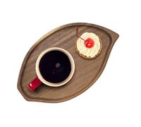 Rustic Wooden Tray - Coffee Table Holder for Food | Natural Wood Serving Accent with Sturdy Handles, Snack Cake Dessert Candle Display, Living Room Bedroom Kitchen Counter Office Farmhouse Bar