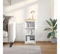 Rústica madera maciza pino estantería baja para salón estudio 46 x 29 x 100 | Estantería 46 x 29 x 100 cm Madera de Pino Macizo Librero Rústico con Amplio Almacenaje para Libros y Decoración, Acabado