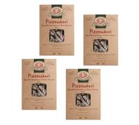 Rustichella d'Abruzzo | Pizzoccheri trigo sarraceno | Pasta de elaboración artesanal con trigo sarraceno - 4 x 250 g | Pasta seca lenta baja temperatura