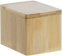 RusticHome Salero para Cocina Bambú Con Tapadera Abatible/Salero con Tapadera de Bambú/Cuenco para La Sal y Sal Gorda/Tarro Para La Hecho de 10CM X 13CM X 10CM Natural