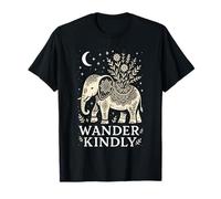 Rústico Boho Elefante Vagar Amablemente Naturaleza Arte Popular Camiseta