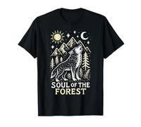Rústico Boho Lobo Alma del Bosque Diseño Naturaleza Camiseta
